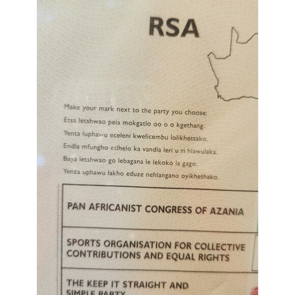 South African 1994 Voting Ballot Election Mandela W Certificate Of Authenticity - Picture 8 of 16